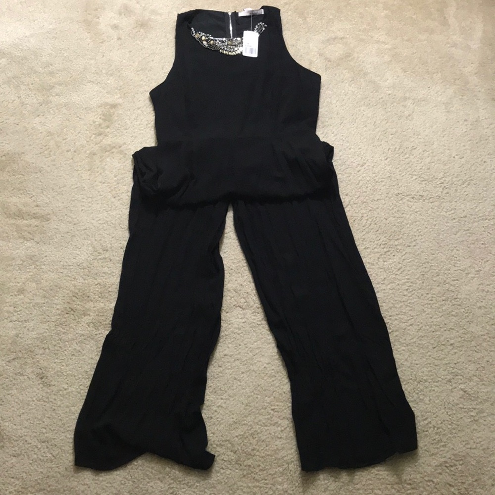 Forever 21 Full Jumpsuit Black Embellished